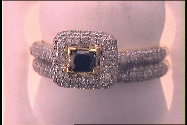 1 1/4CT-DIA 3/8CT-CPR BLACK DIAMOND BRIDAL SET