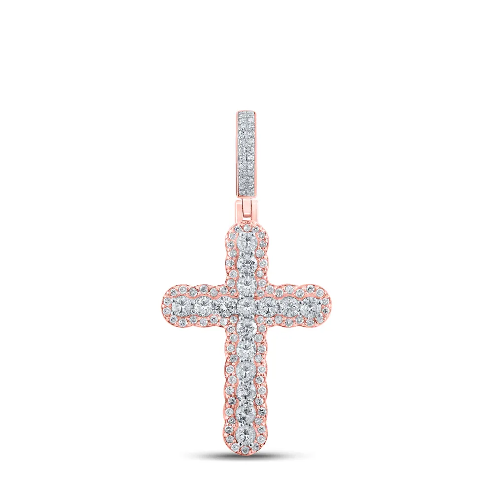 1 1/4CTW-DIA CN CROSS MENS CHARM