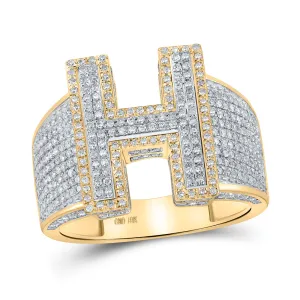 1 1/5CTW-DIA P1P2 INITIAL "H" MENS RING