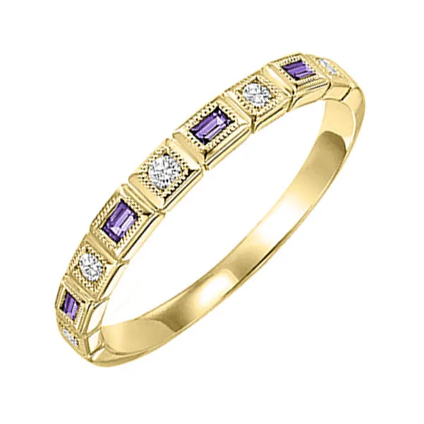 10KT Yellow Gold & Diamond Classic Book Stackable Fashion Ring  - 1/10 ctw