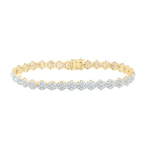 11 1/2CTW-DIA NK FLOWER MENS BRACELET (9 INCH)