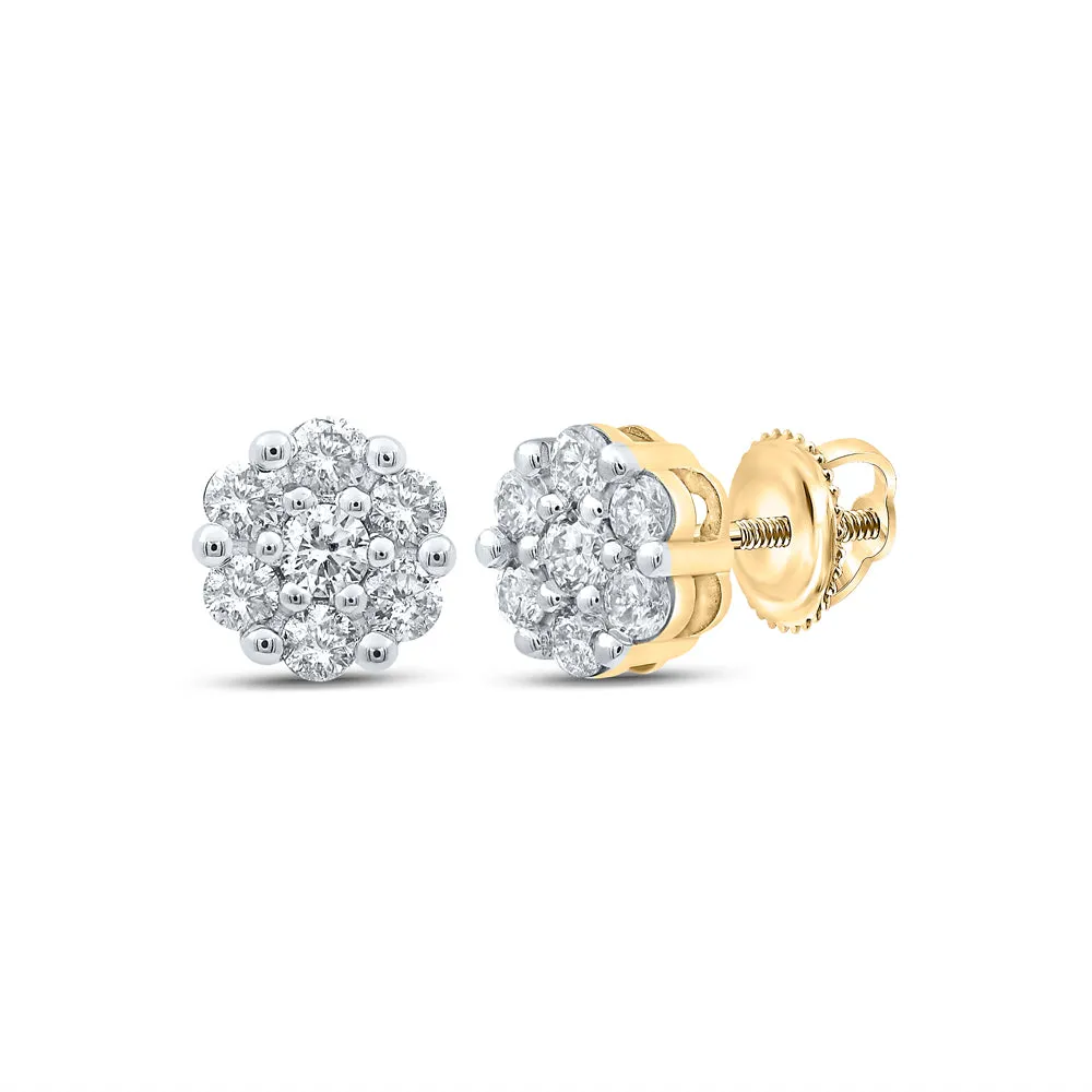 1/2CTW-DIA NK FLOWER EARRING