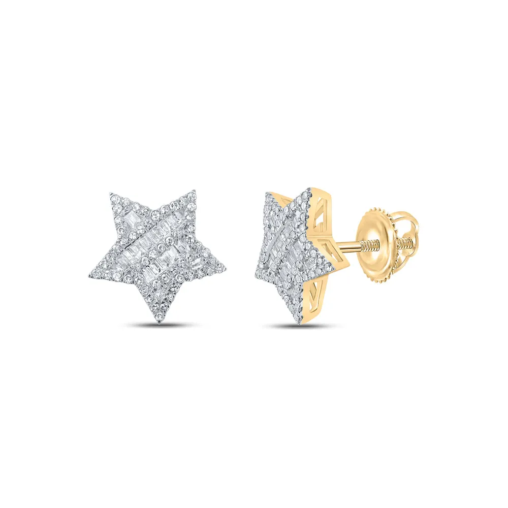 1/2CTW-DIA NK STAR SHAPE STUDD EARRING