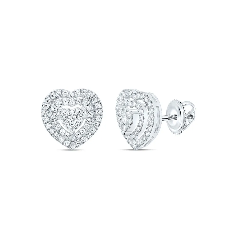 1/3CT-DIA CN HEART STUD EARRING