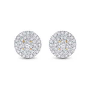 1/4CT-DIA CN MICRO-PAVE ROUND EARRING