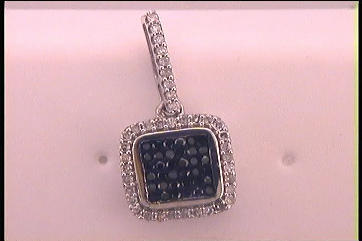 1/4CTW-DIA BLUE MICRO-PAVE PENDANT
