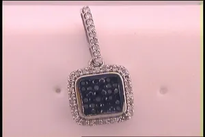 1/4CTW-DIA BLUE MICRO-PAVE PENDANT