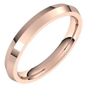 14K Rose 3 mm Knife Edge Comfort Fit Band Size 7