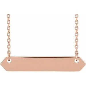 14K Rose 33x6 mm Geometric 16-18" Necklace