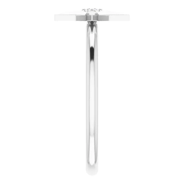 14K White .03 CT Diamond Star Ring