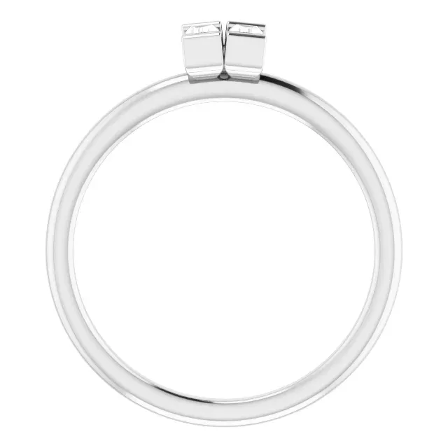 14K White 1/4 CTW Diamond Two-Stone Ring