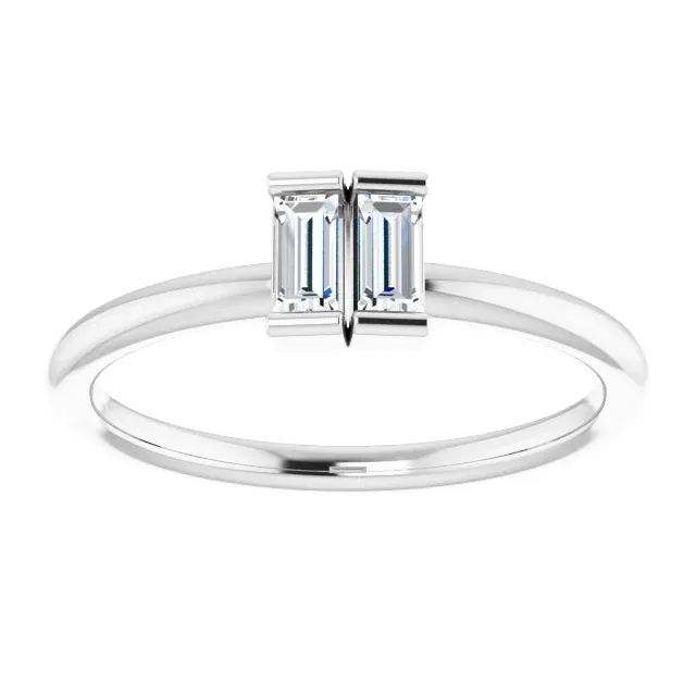 14K White 1/4 CTW Diamond Two-Stone Ring