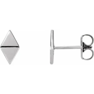 14K White Geometric Earrings