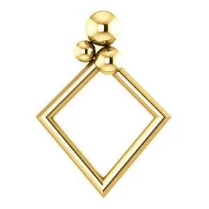 14K Yellow 16.1x11.8 mm Geometric Pendant