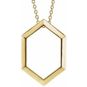 14K Yellow Geometric 16-18" Necklace