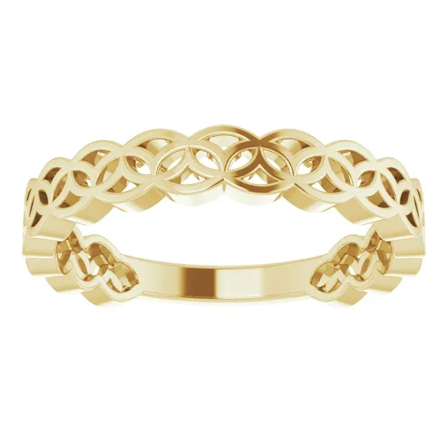 14K Yellow Geometric Stackable Ring