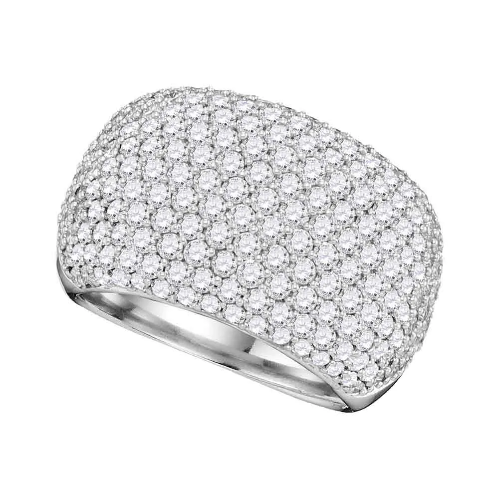 14kt White Gold Womens Round Diamond Band Ring 2-3/4 Cttw