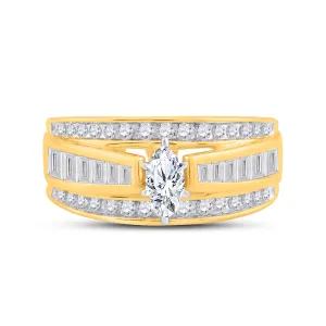 14kt Yellow Gold Womens Marquise Diamond Solitaire Bridal Wedding Engagement Ring 1.00 Cttw
