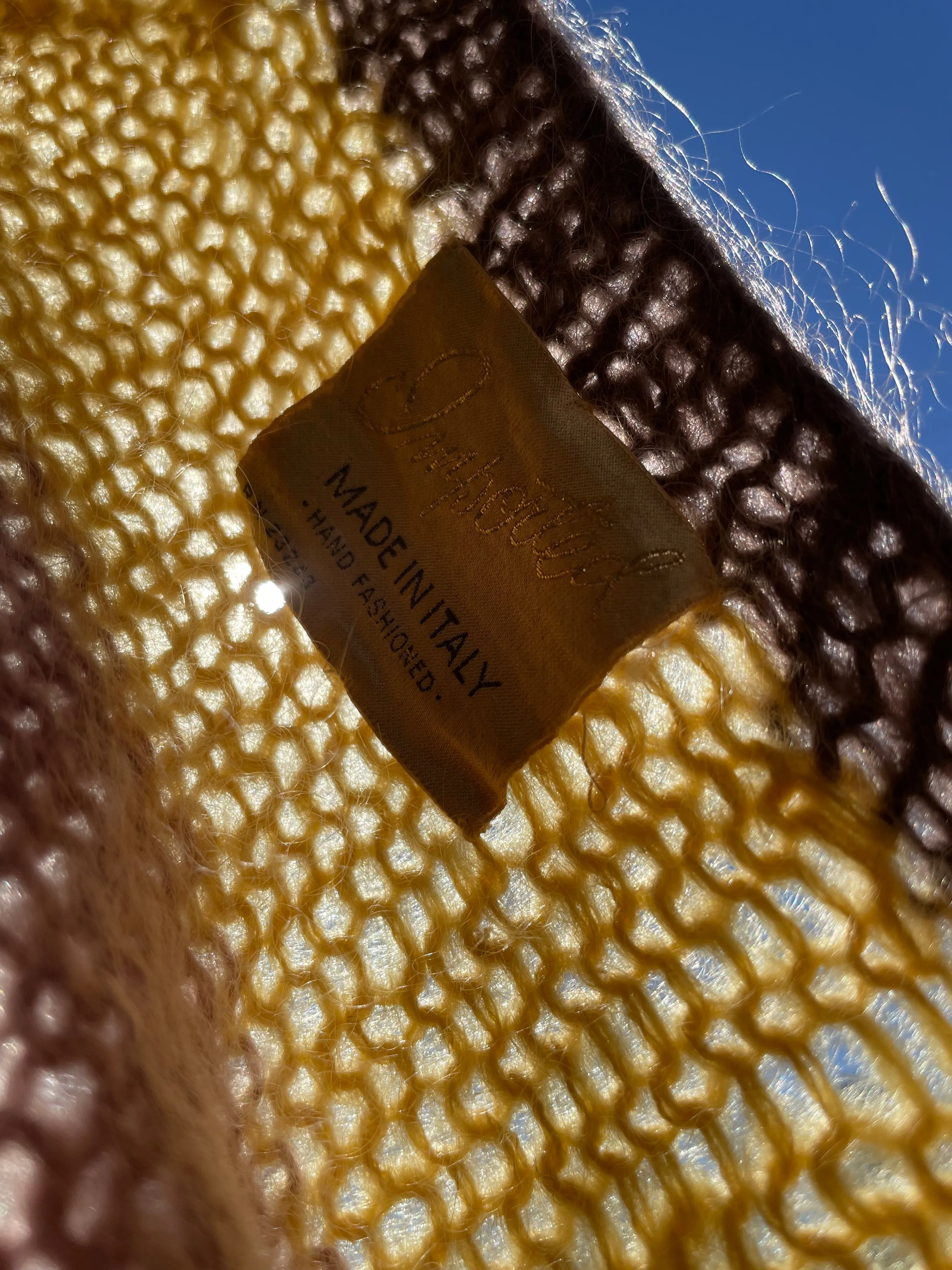 1960s Color Block Italian Mohair Knit Cardigan