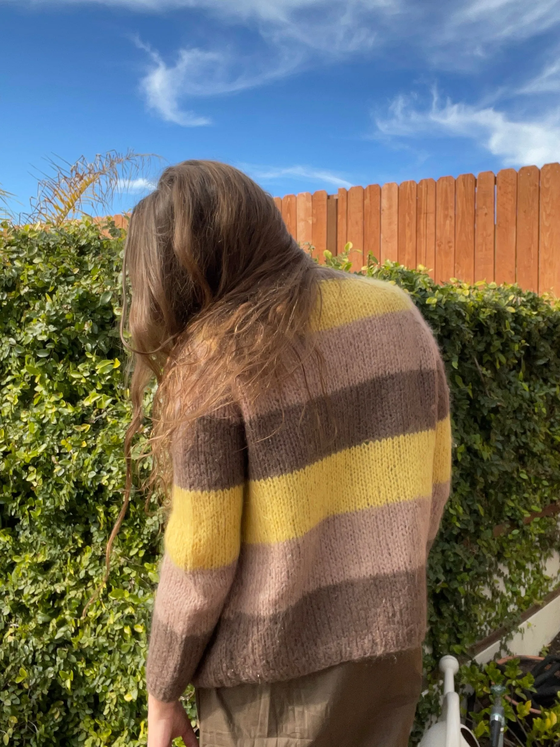 1960s Color Block Italian Mohair Knit Cardigan