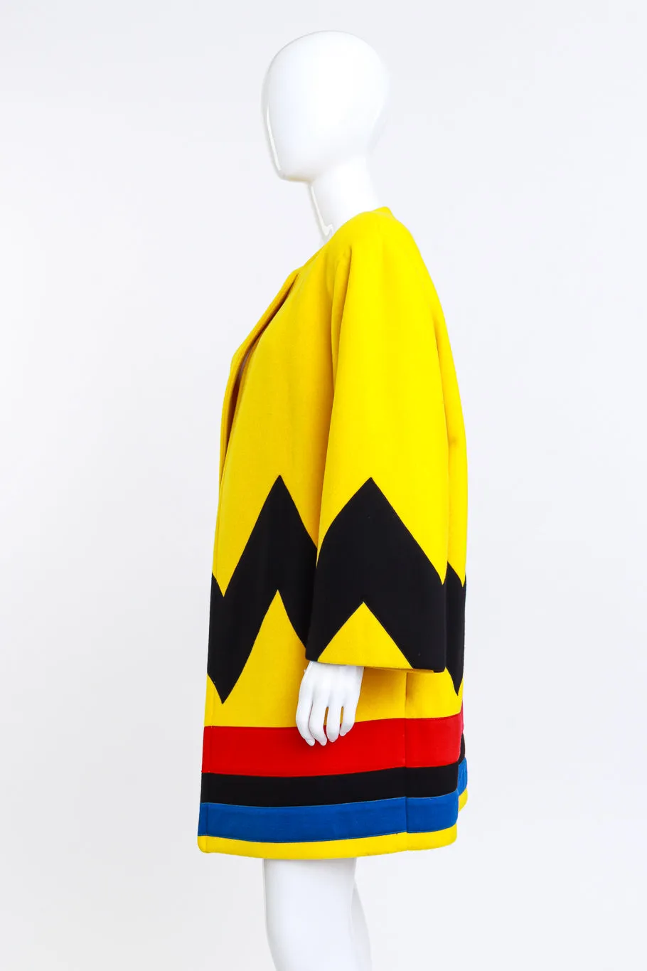 1991 Color Block Wool Coat