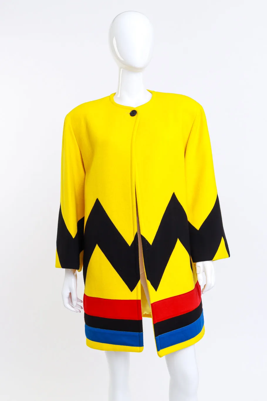 1991 Color Block Wool Coat