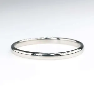 2.1mm Wide Platinum Half Round Wedding Band Ring Size 11