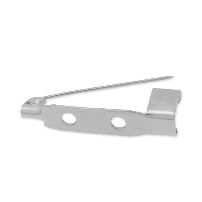 25mm simple Brooch Back Safe Pin With Two Holes,nickel color,5mm width,20 picecs/lot