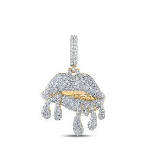 3 1/5CTW-DIA NK LIP CHARM WITH DRIPPING
