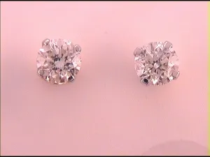 3/4CT-DIA ROUND STUDS (PLATINUM) CERTI