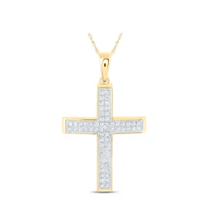 3/8CTW-DIA CN CROSS PENDANT