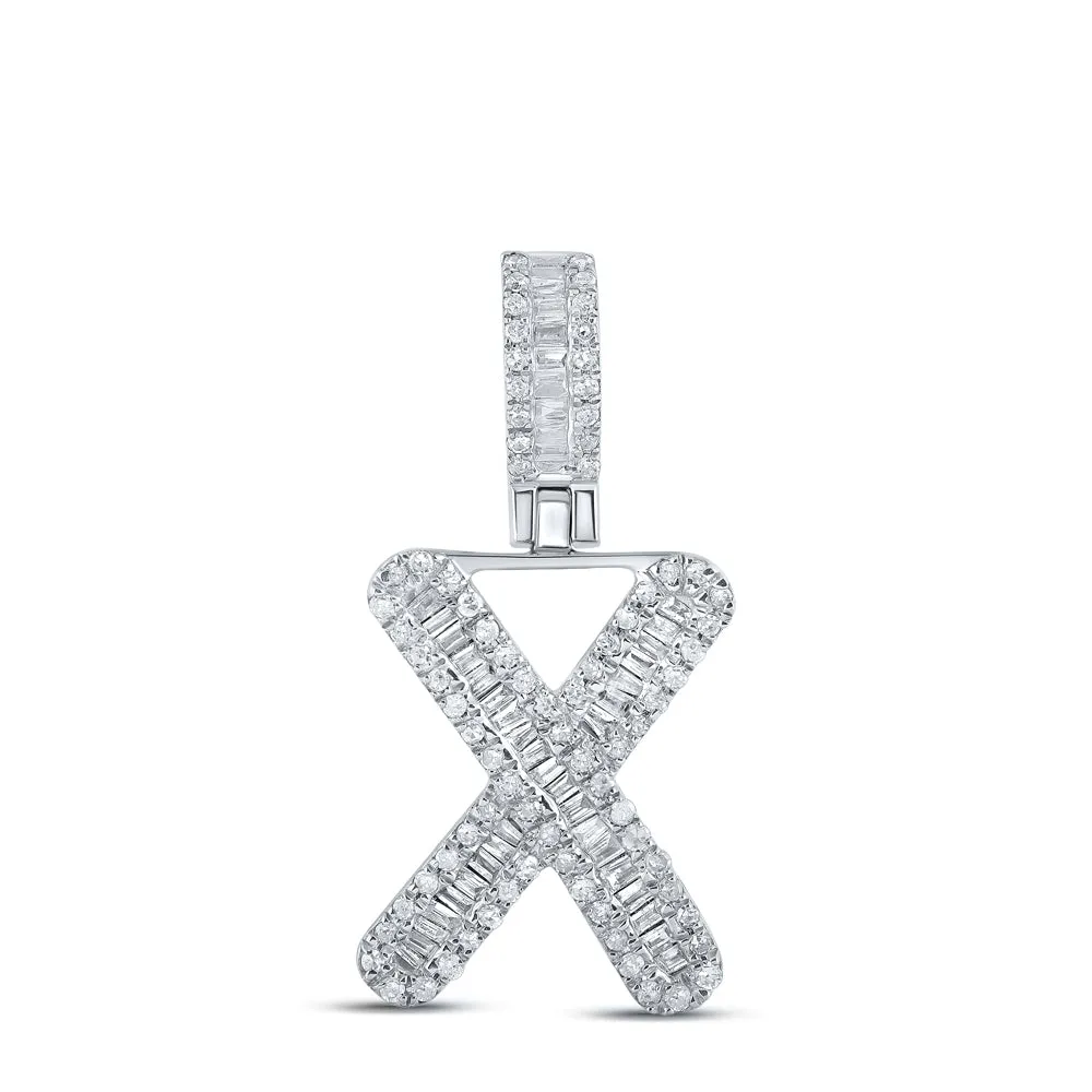 3/8CTW-DIA P1P2 MENS INITIAL "X" PENDANT