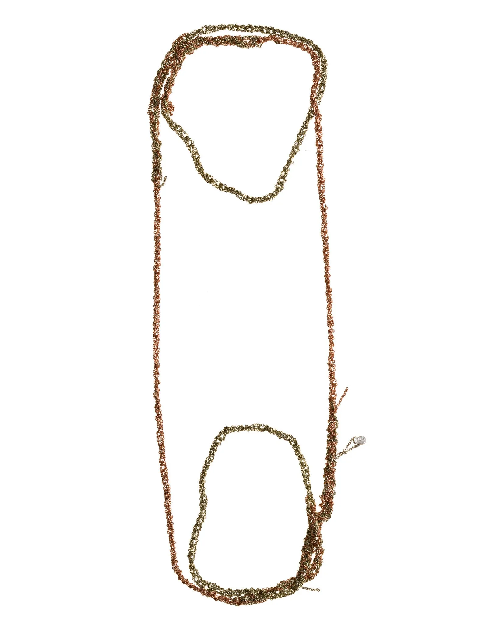 4-Tone Simple Necklace in Haze   Rose Gold