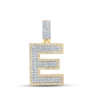 5/8CTW-DIA P1P2 MENS INITIAL "E" PENDANT