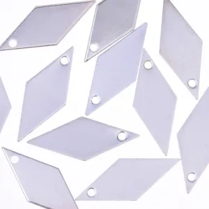 About 18*7mm brass Electroplate rhombus pendant with Hole Geometric Pendant Jewelry Findings Supplies silver 20pcs