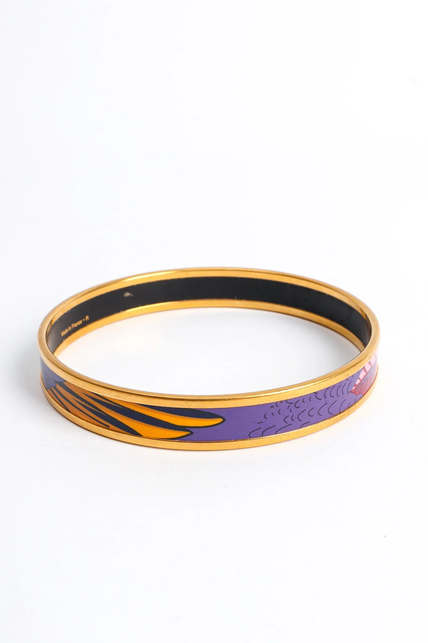 Abstract Leaf Feather Narrow Enamel Bracelet
