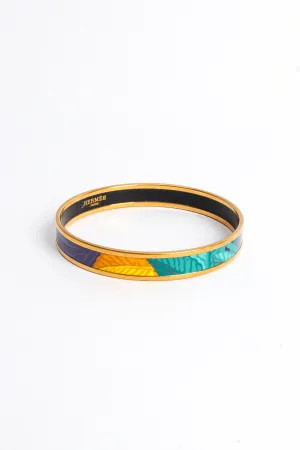 Abstract Leaf Feather Narrow Enamel Bracelet