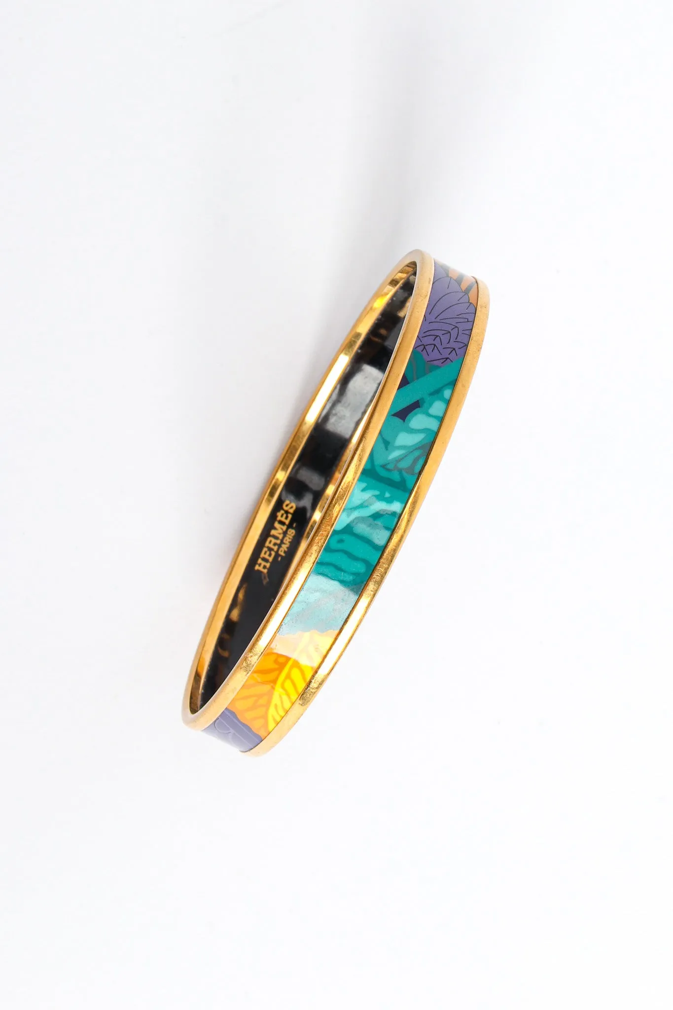 Abstract Leaf Feather Narrow Enamel Bracelet