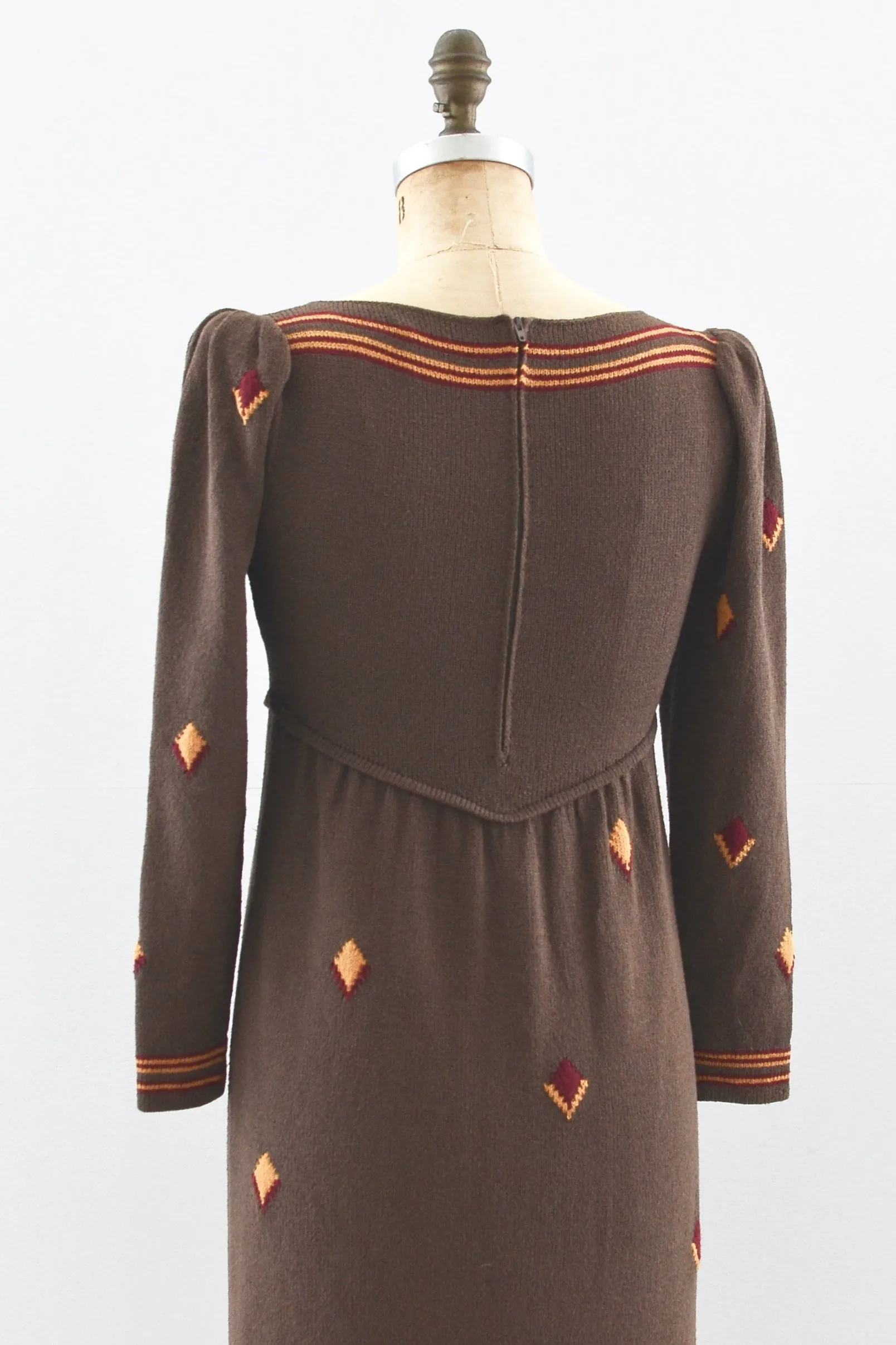 Adolfo Knit Dress -Brown / XS S