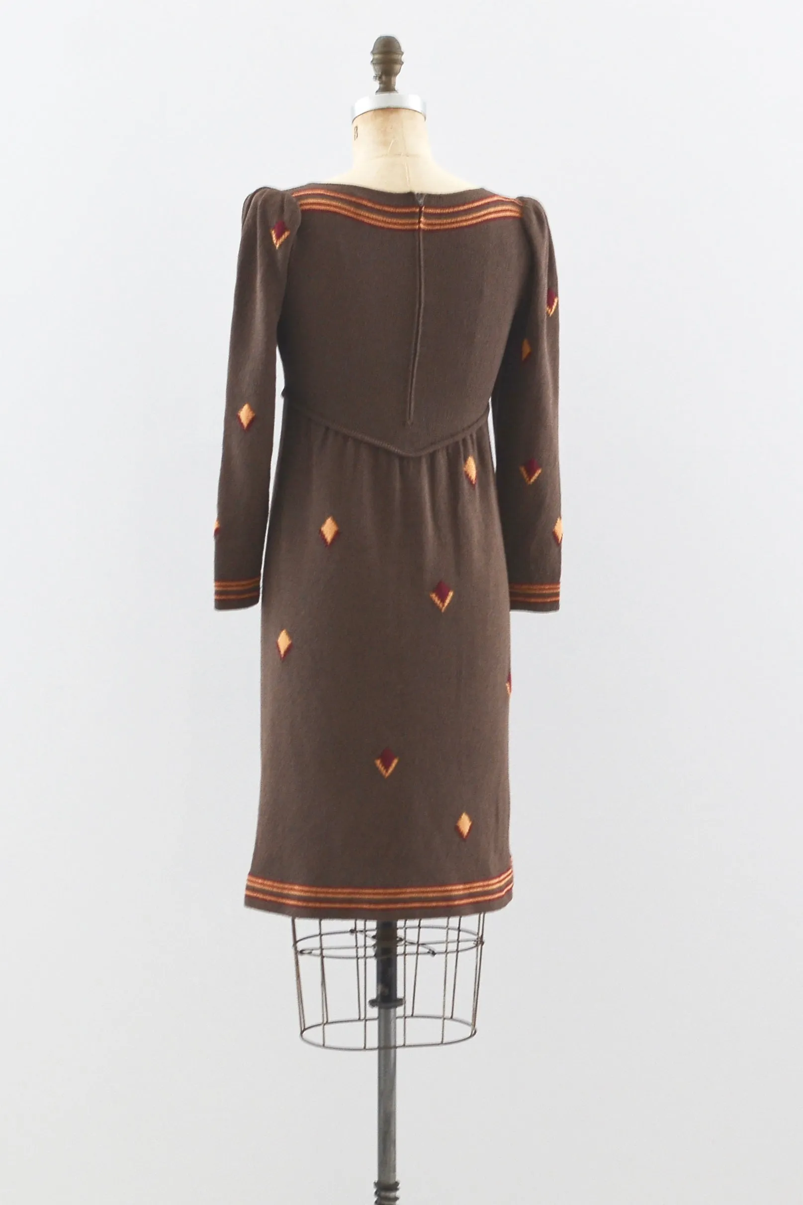 Adolfo Knit Dress -Brown / XS S
