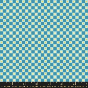 Animal Animal, Flower Check in Vintage Blue