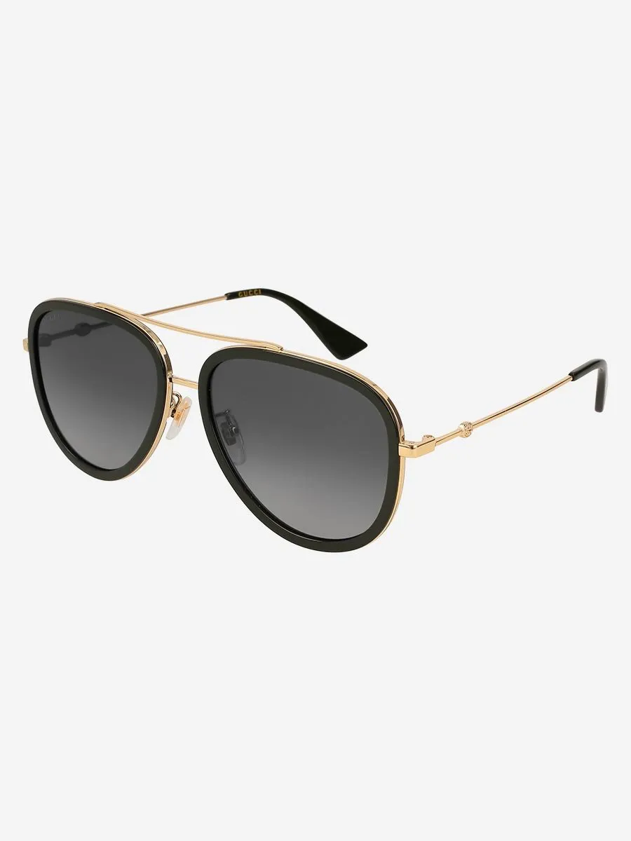 aviator metal sunglasses - black
