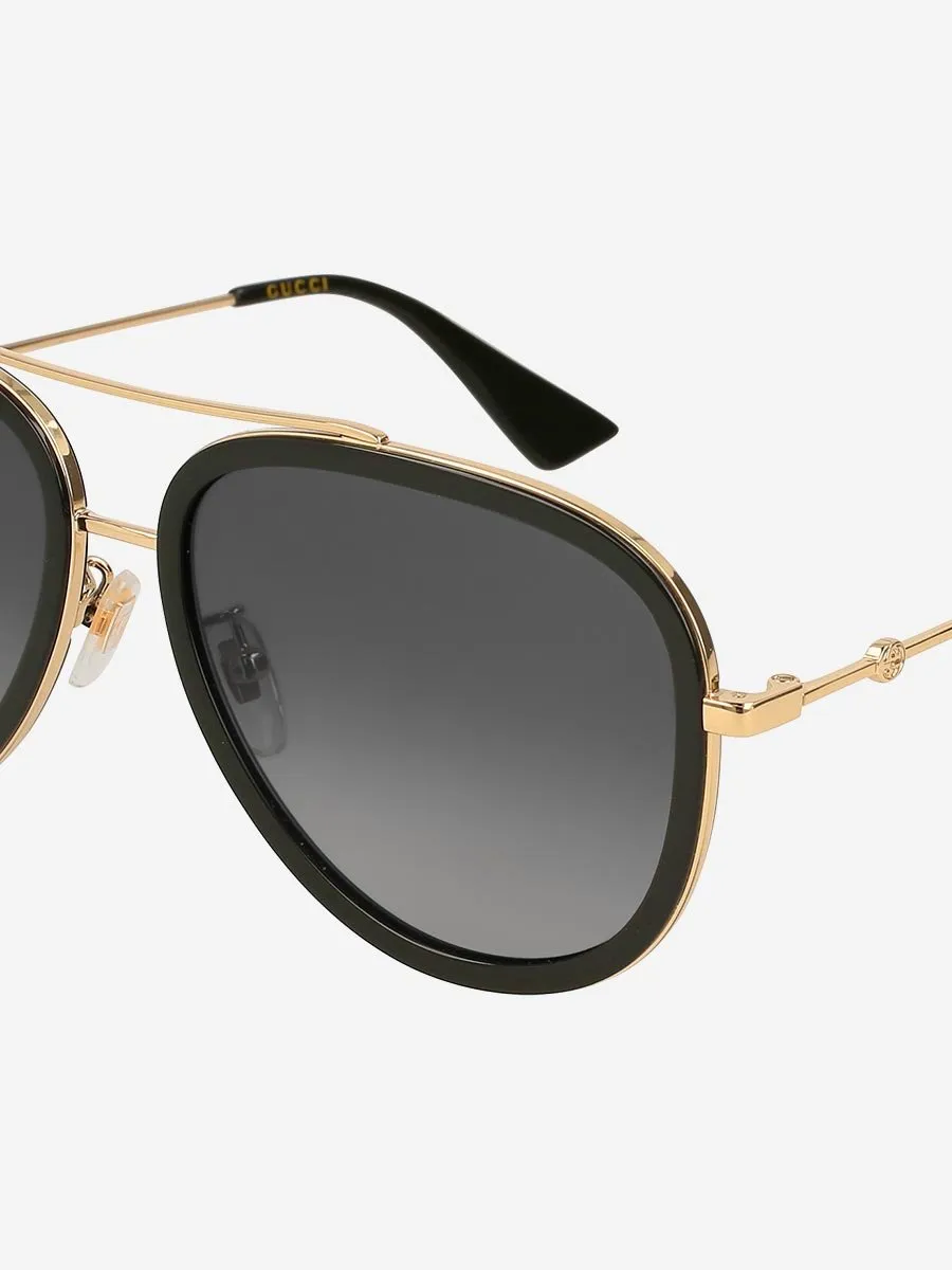 aviator metal sunglasses - black