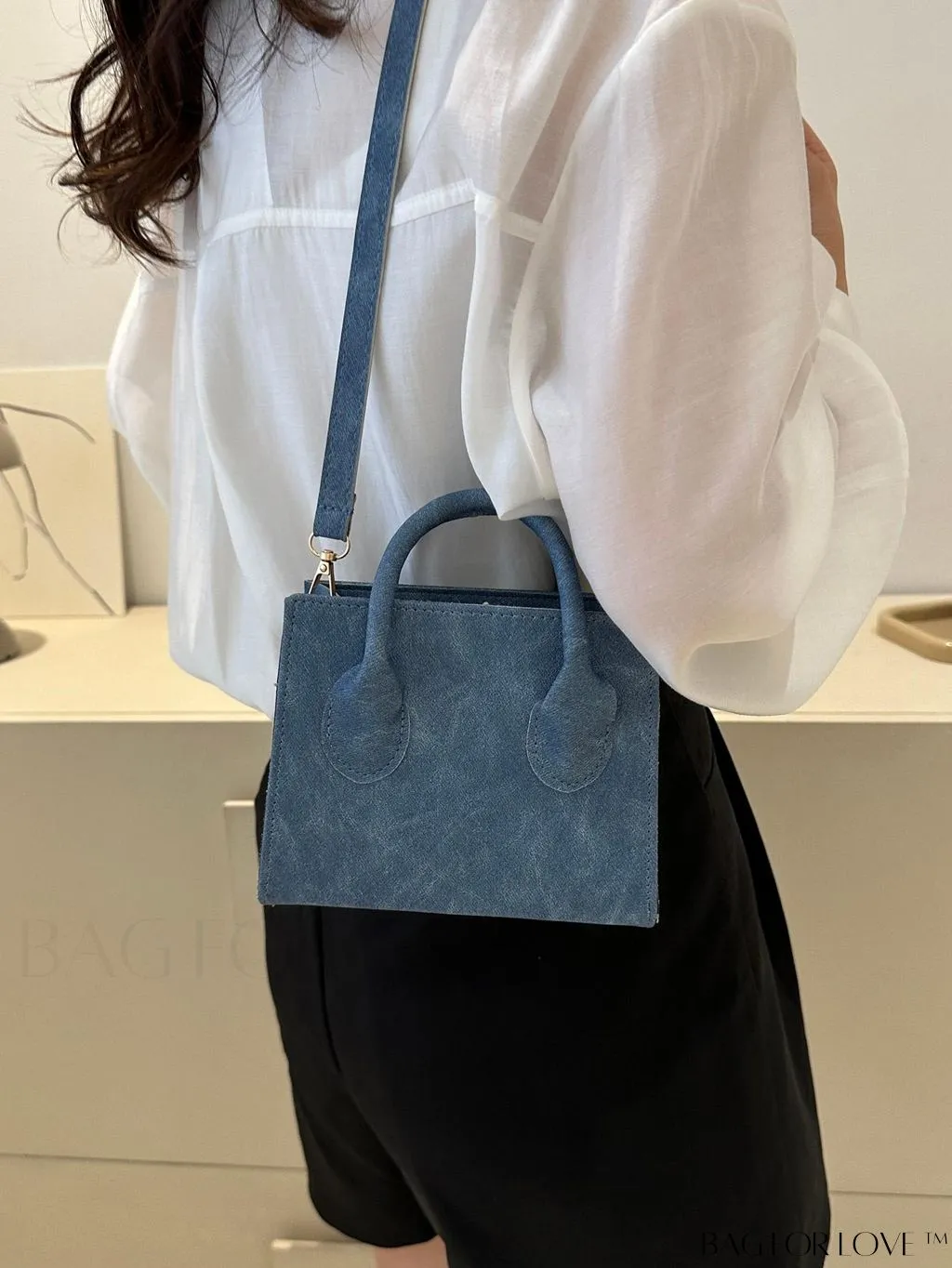 BagForLove - Adjustable Shoulder Strap Handbag: Korean-Style, Simple & Fashionable, Solid Color.