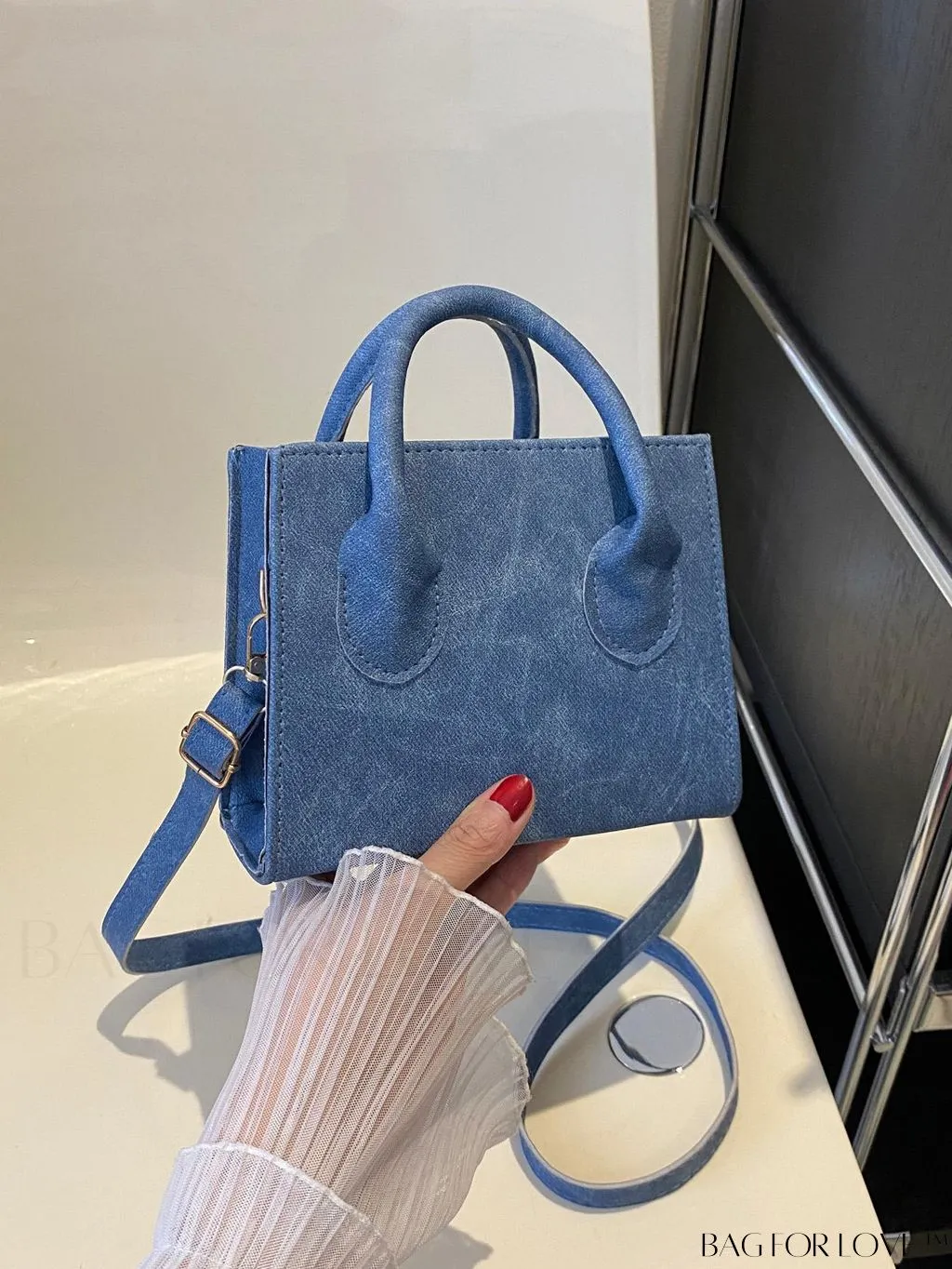 BagForLove - Adjustable Shoulder Strap Handbag: Korean-Style, Simple & Fashionable, Solid Color.