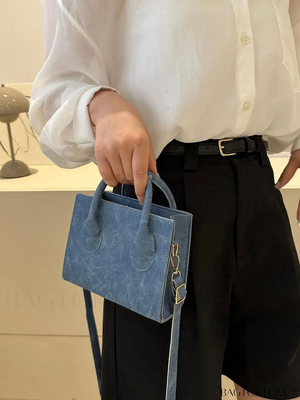 BagForLove - Adjustable Shoulder Strap Handbag: Korean-Style, Simple & Fashionable, Solid Color.