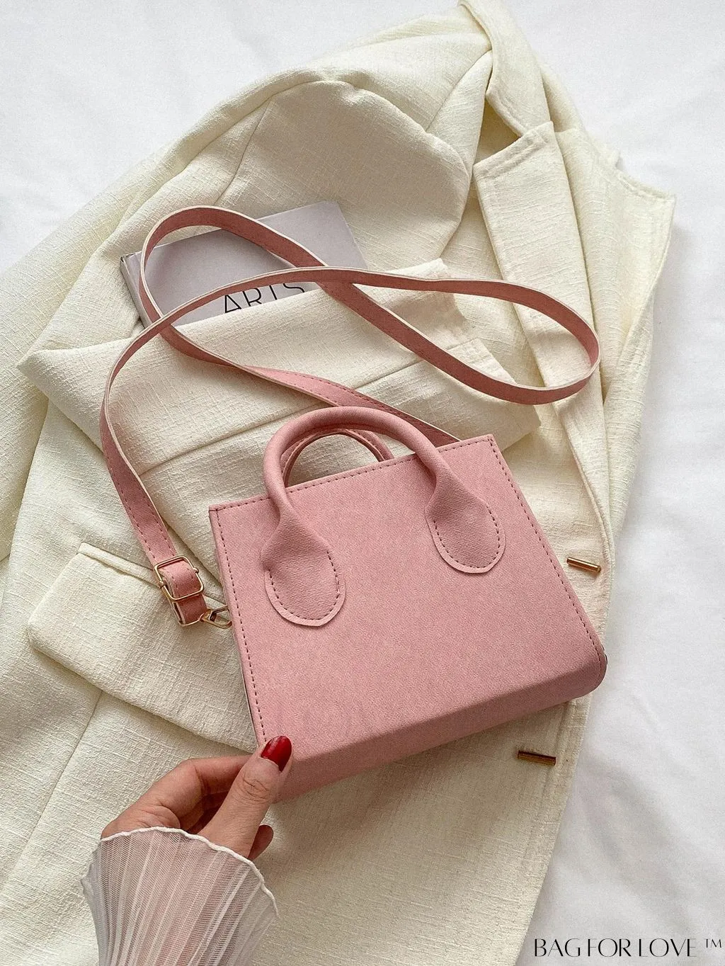 BagForLove - Adjustable Shoulder Strap Handbag: Korean-Style, Simple & Fashionable, Solid Color.