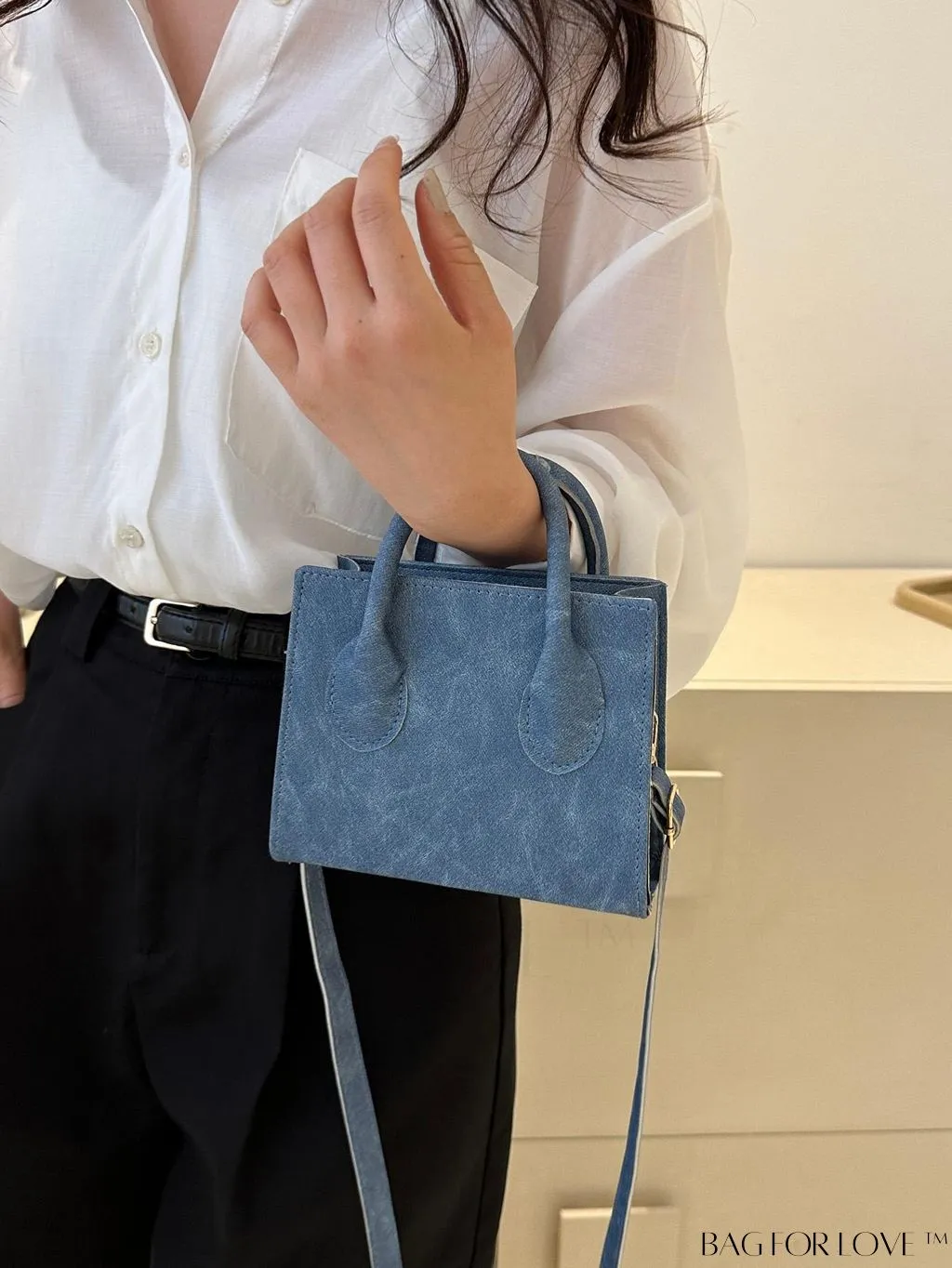 BagForLove - Adjustable Shoulder Strap Handbag: Korean-Style, Simple & Fashionable, Solid Color.