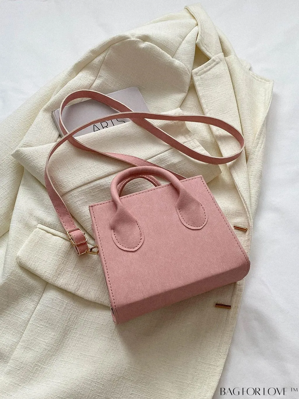 BagForLove - Adjustable Shoulder Strap Handbag: Korean-Style, Simple & Fashionable, Solid Color.