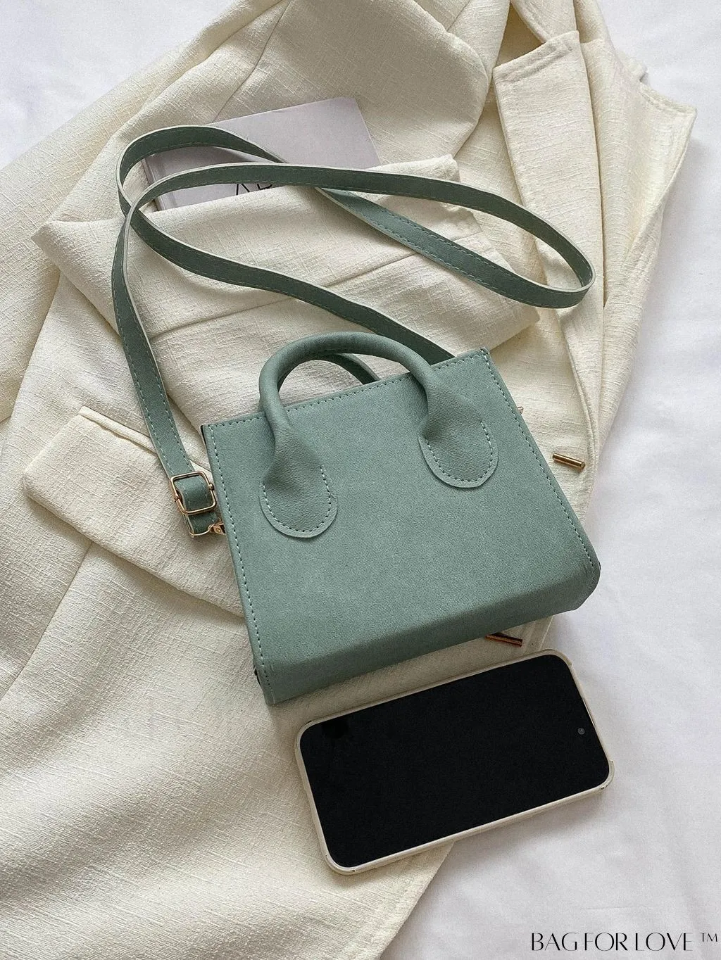 BagForLove - Adjustable Shoulder Strap Handbag: Korean-Style, Simple & Fashionable, Solid Color.
